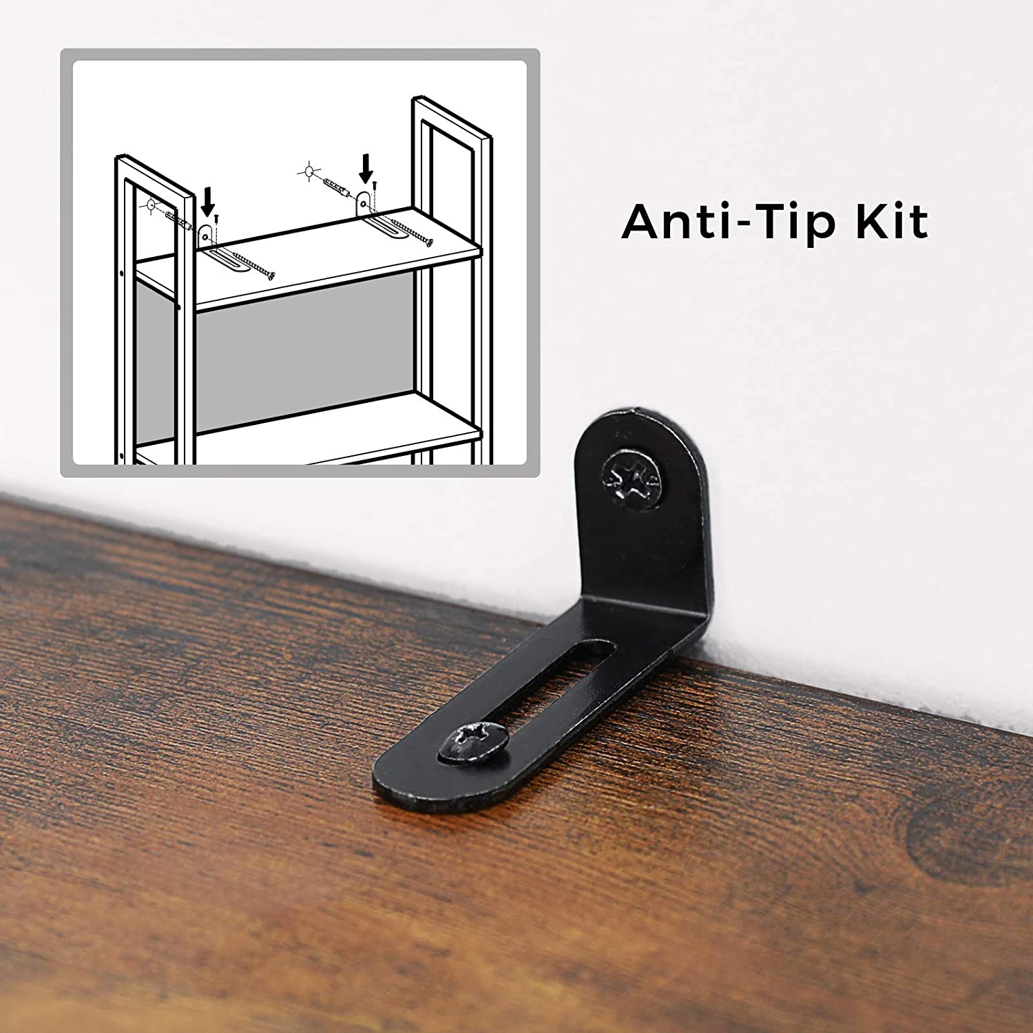 Boekenrek – Stevig stalen frame – Vintage bruinzwart