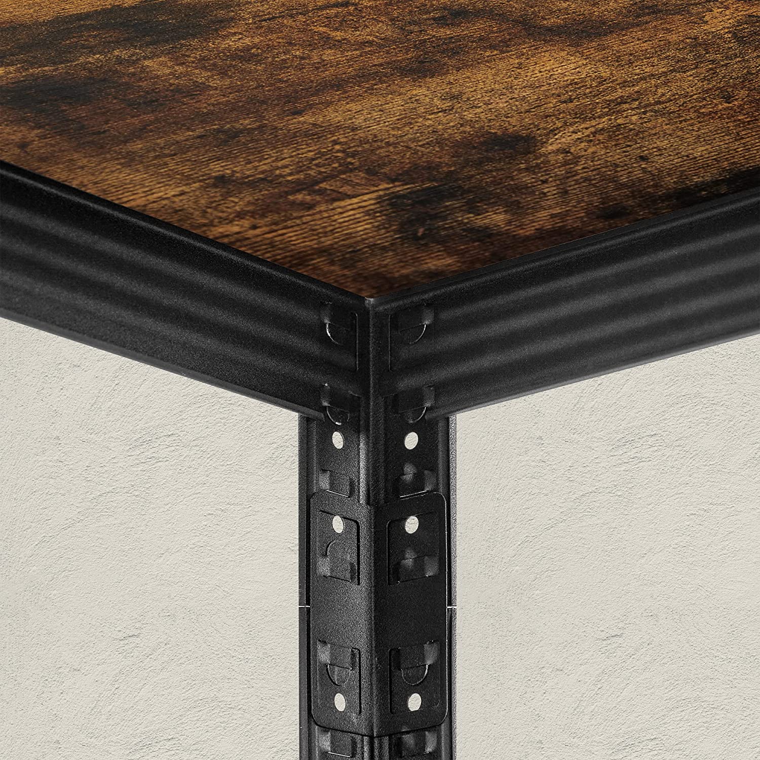 Opbergrekken – Set van 2 – 5 planken – Vintage bruin-zwart