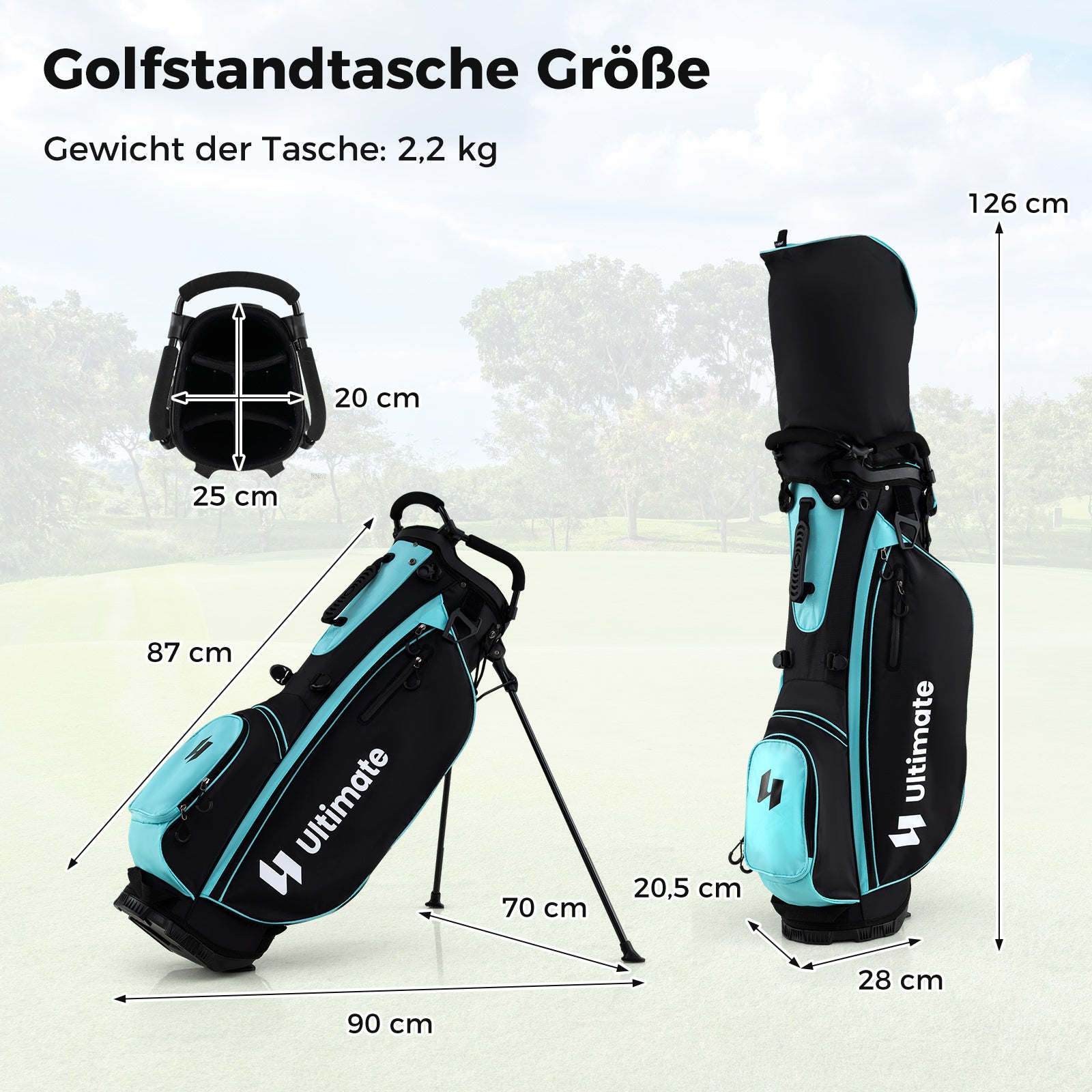 Damernas – komplett golfset delar högerhänt med golfbag och regnskydd – 15 – Grön