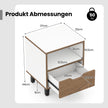 pack – Nattduksbord med Öppen Hylla och Låda Litet Sidobord Soffbord Nattkommod – 2 – Vit