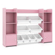 Hög – leksaksskåp stegs barnhylla med uttagbara lådor och bokhylla – 4 8 142 cm – Rosa