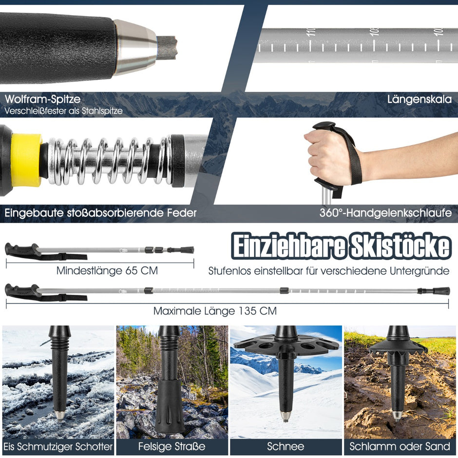 i – snöskor set med dubbel spännsystem – 4 1 78 cm – Silver