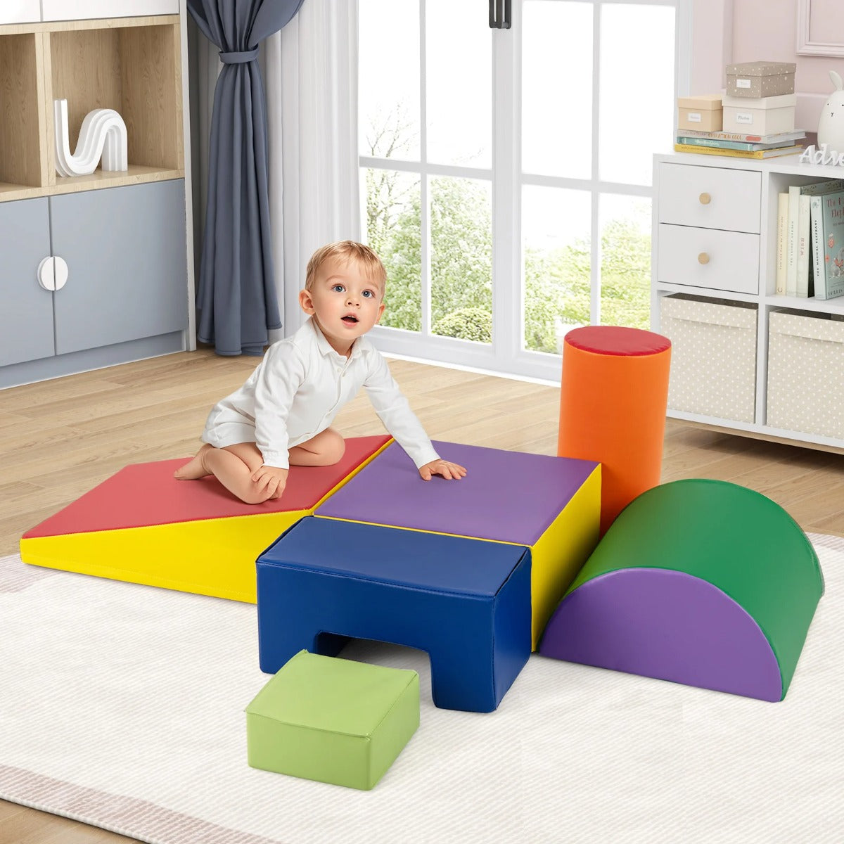 STK. – Skumplastklossar Jätteklossar att leka och klättra med Mjuka av Blå+ – 6 – Violett