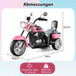 6V – barnmotorcykel med justerbar strålkastare och ljud Trehjulig elmotorcykel – Ljusrosa