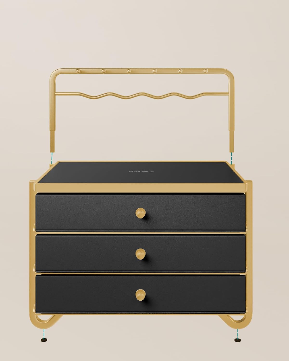 Sieradendoosje – 3 lagen met lades – Zwart Goud