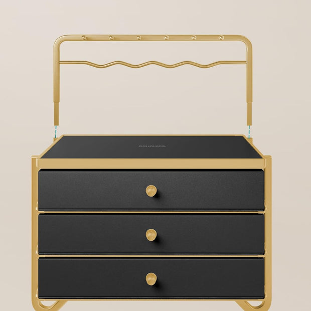 Sieradendoosje – 3 lagen met lades – Zwart Goud