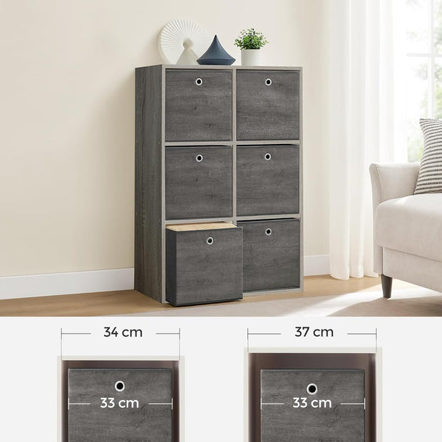 Opbergdozen – Inklapbaar ontwerp – Set van 6 – Grijs