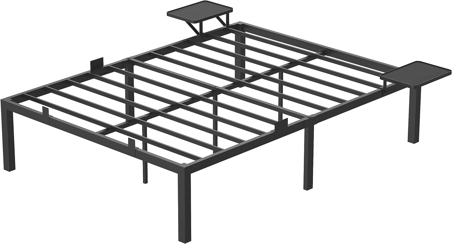 Tweepersoonsbed – Stabiel metalen frame – Zwart