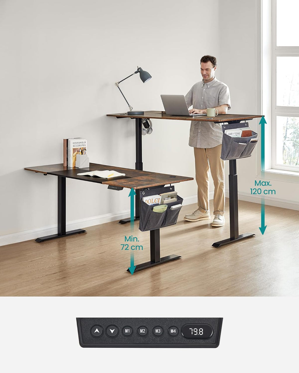 In hoogte verstelbaar Bureau - 70 x 160cm