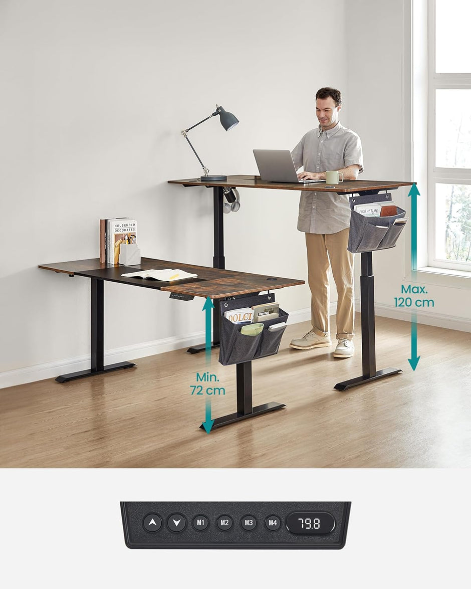 Elektrisch Bureau – In hoogte verstelbaar – Bruin