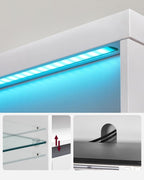 Tv-meubel – Met LED-verlichting en open planken – Wit