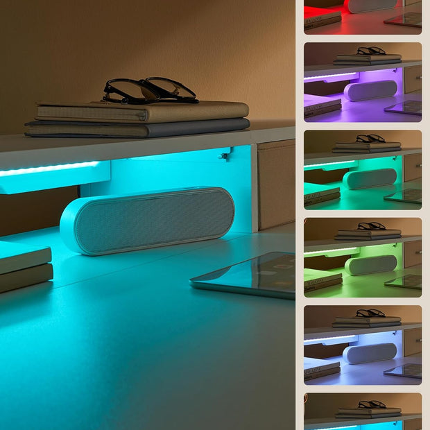 Elektrisch Bureau (Zit-Sta) - 60 x 120 - In hoogte verstelbaar (72 - 120 cm) - LED verlichting in 6 kleuren - 2x USB - 2x stopcontact - 3 geheugenstanden - 2x opbergvak (lades)