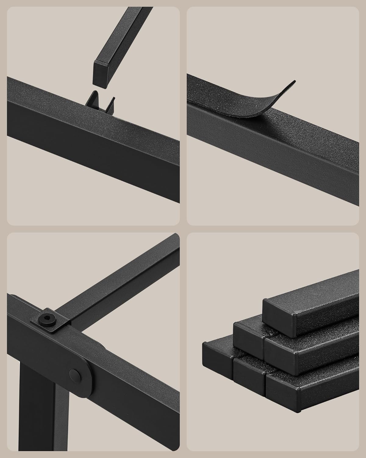 Metalen bedframe met opbergplanken tweepersoons zwart