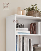 Boekenkast - Opbergkast - 3 Niveaus - Van hout - Wit