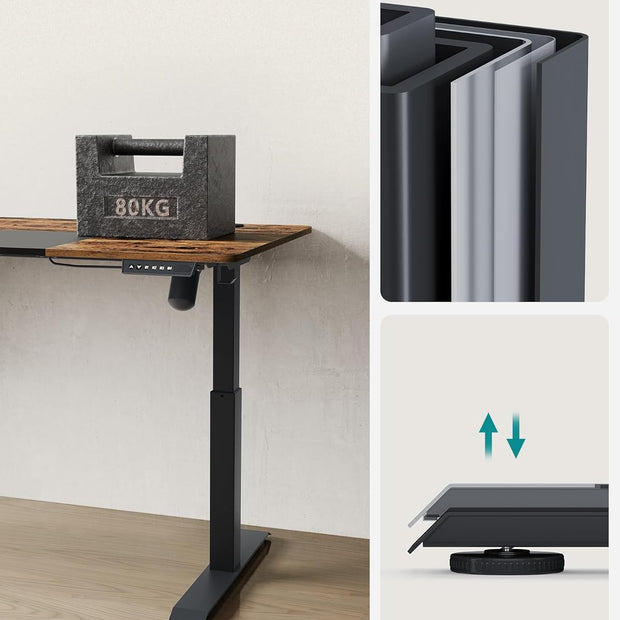 Elektrisch Bureau – In hoogte verstelbaar – Bruin