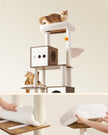Krabpaal – Met kattenbakkast en meerdere plateaus – Bruin