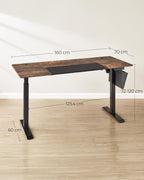 In hoogte verstelbaar Bureau - 70 x 160cm