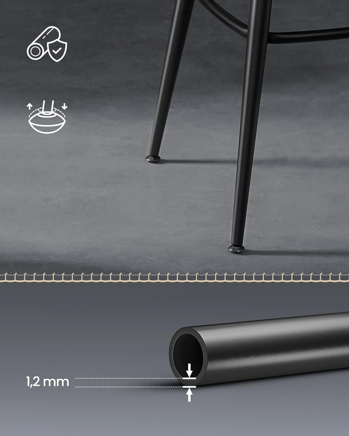 Barkrukken – Draaibaar en comfortabel – Set van 2 – Zwart