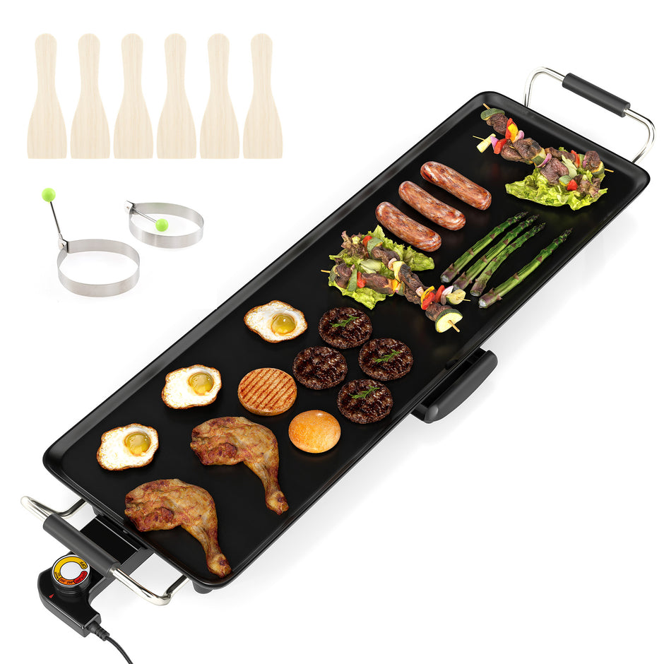Elektrisk – Grillplatta Teppanyaki Non stick BBQ Elgrill – 70 cm – Svart