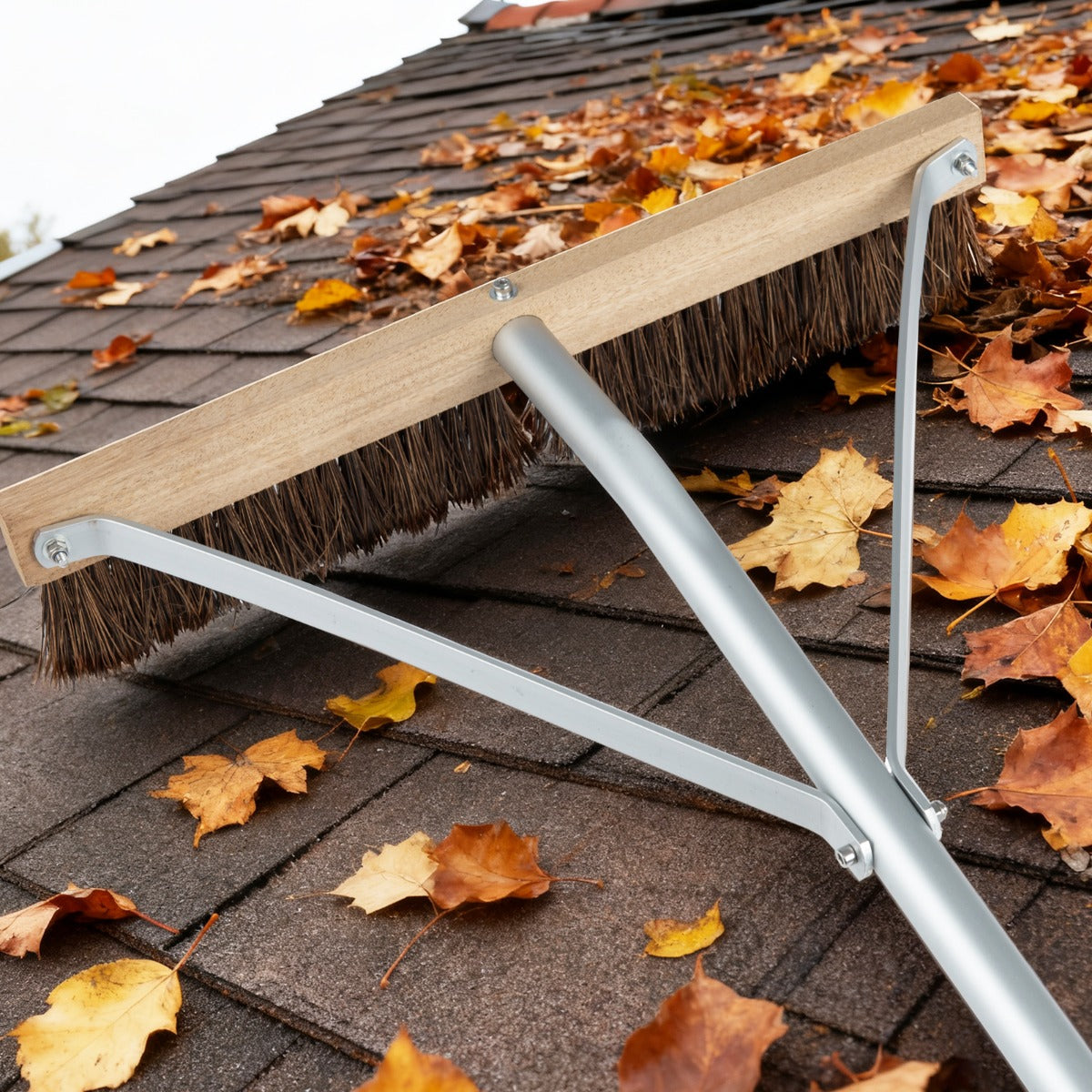 Justerbart – takrengöringsverktyg med lätta förlängningsstänger i aluminium Takborste Takräfsa – 5 – Silver