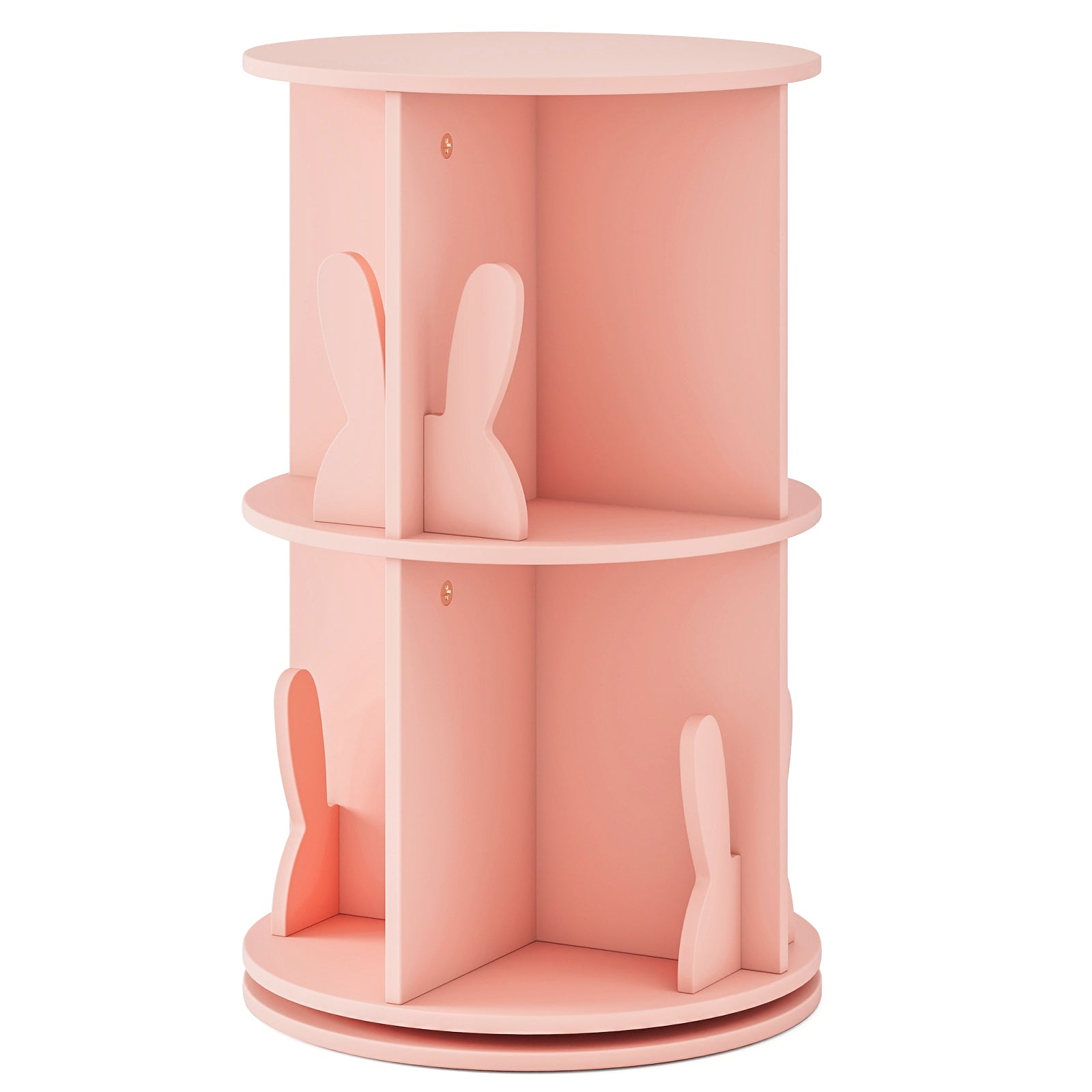Vridbart – bokhylla barn med nivåer och kaninavskiljare – 2 40 x 40 x 65 cm – Rosa
