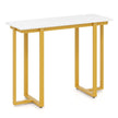 Konsolbord – smalt modernt entrébord med marmorutseende – 107 x 40 x 79,5 cm – Guld
