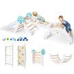 I – Montessori Klettergerüst Set Med Kletterbåge och Kletterseil Leiter Trä Klettertriangel – 9 1 – Vit