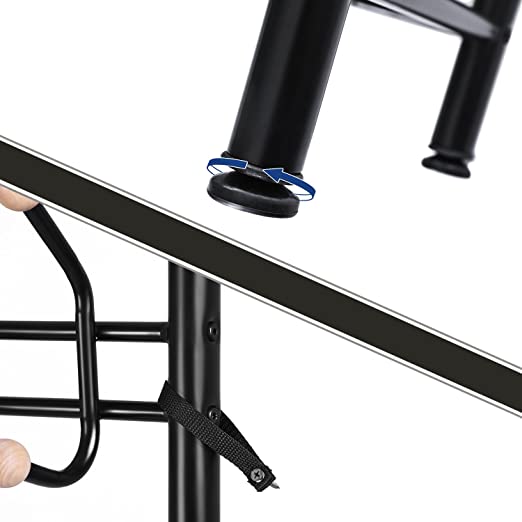 Kapstok met 18 haken en 3 schoenenrekken - staal - zwart