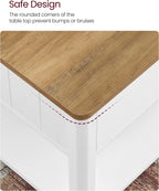 Salontafel – Met 2 grote laden – Walnootbruin en wit