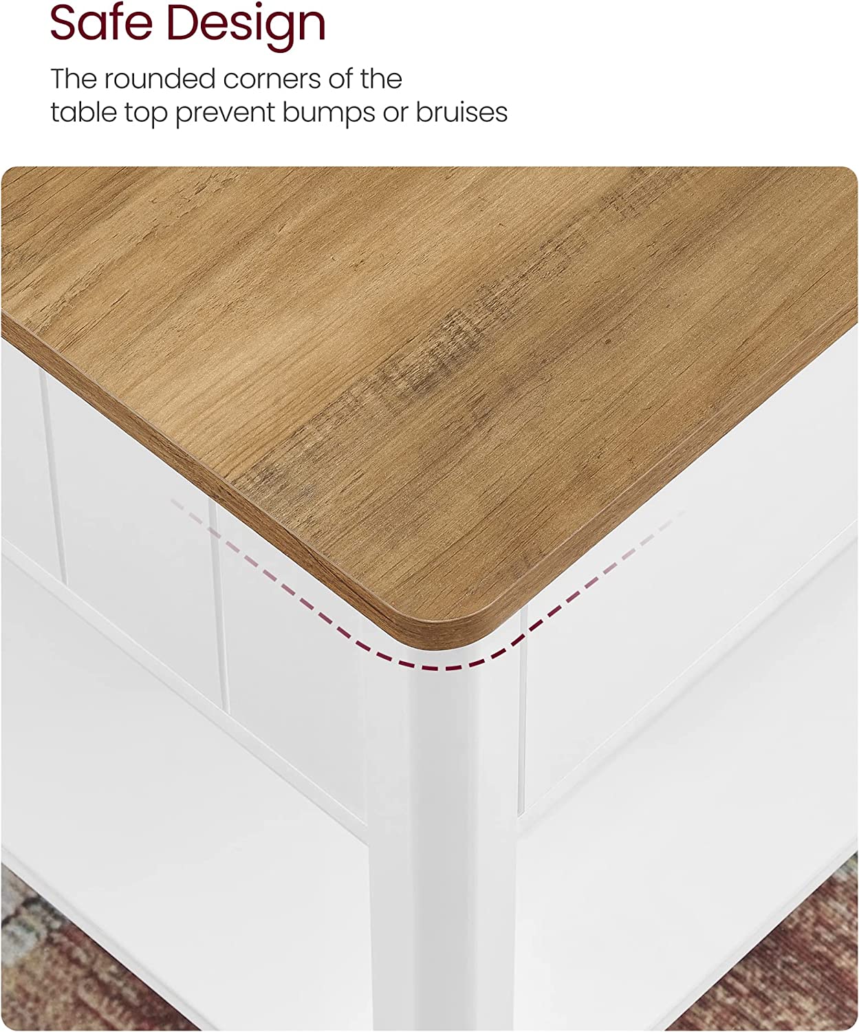 Salontafel – Met 2 grote laden – Walnootbruin en wit