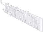 Wandkapstok – 4 drievoudige haken – Wit