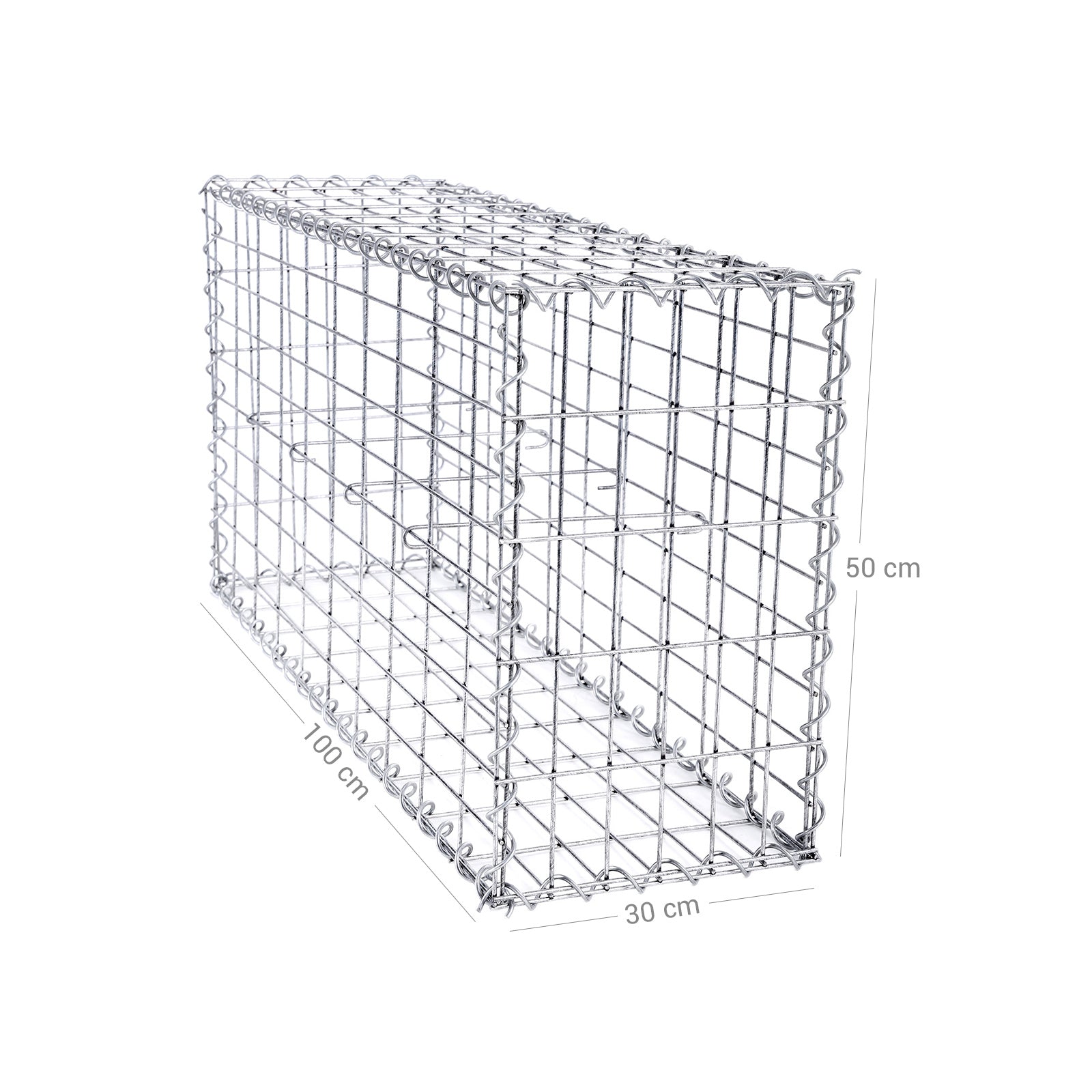 Schanskorf - Roestvrije steenkorf - Gabion - 100 x 50 x 30 cm - Zilver