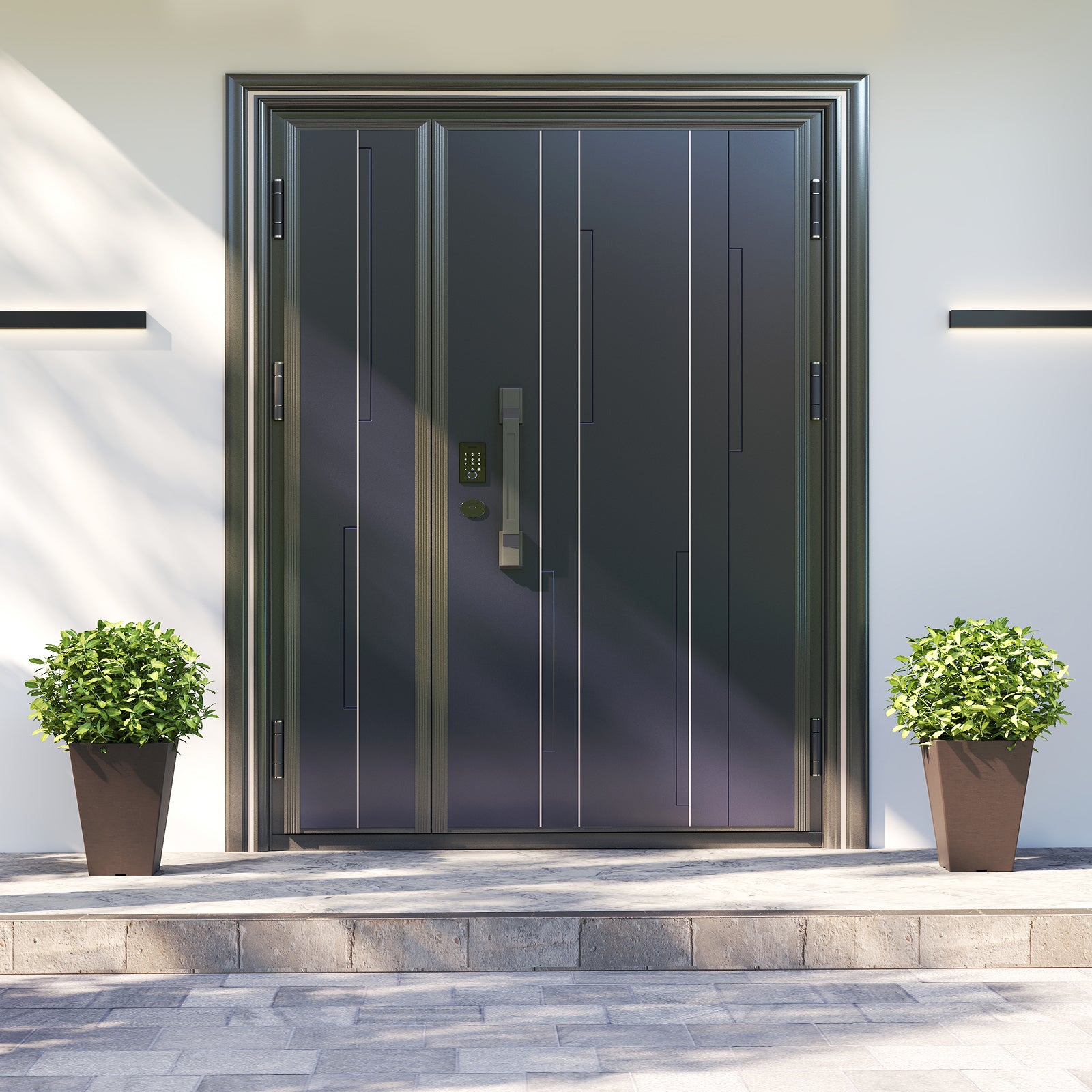 stycken – planteringskrukor med innerkruka, blomkrukor dräneringshål, väderbeständiga, bruna – 2 – Brun