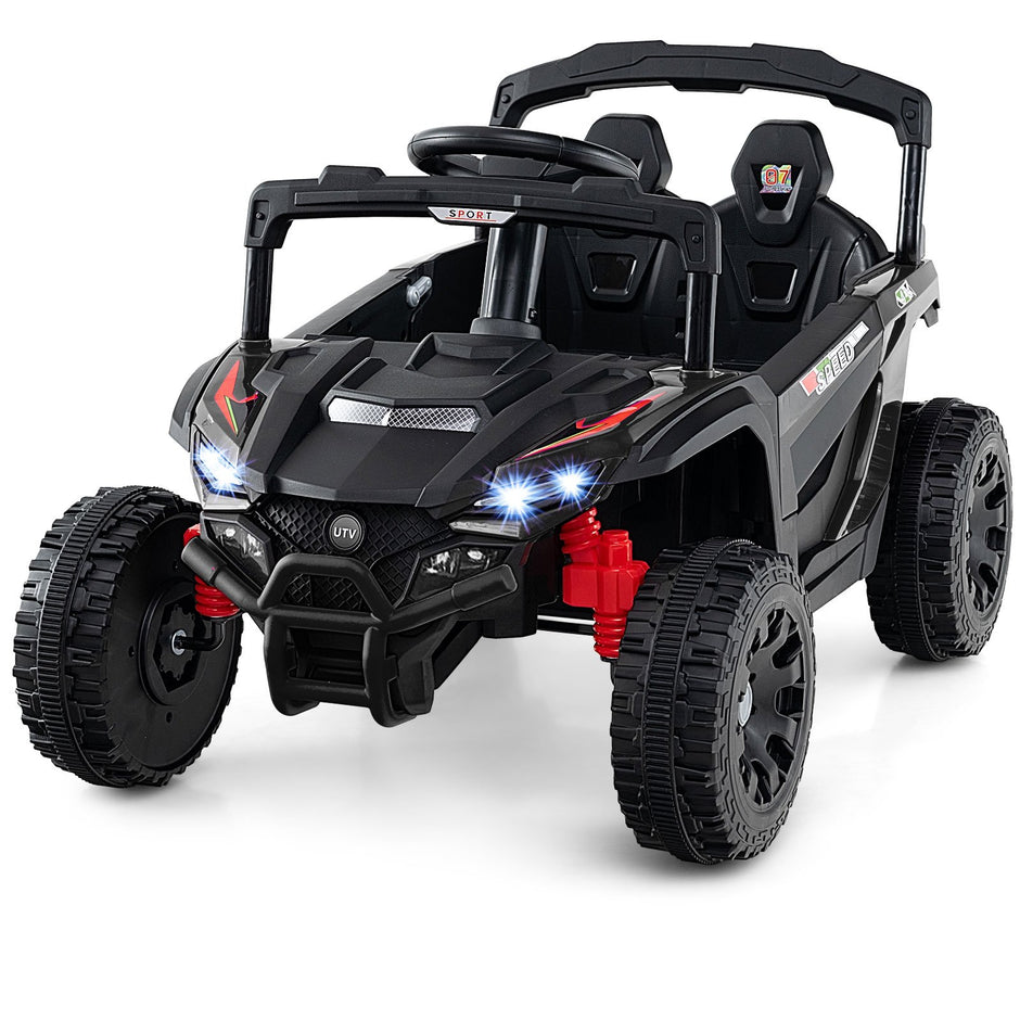 Barn – 12V elbil med fjärrkontroll Elektrisk UTV lastbil – Svart