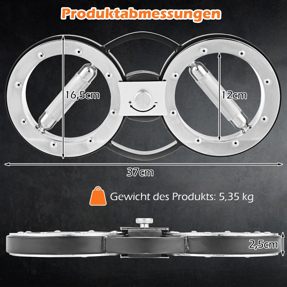Tung – Burn maskin för armträning med justerbart motstånd och 360° rotation – 5,35 kg – Silver