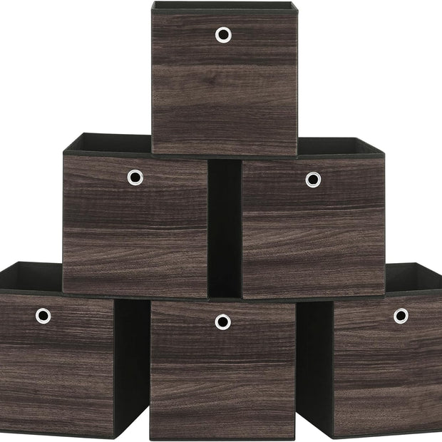 Opbergdozen – Inklapbaar ontwerp – Set van 6 – Donkerbruin