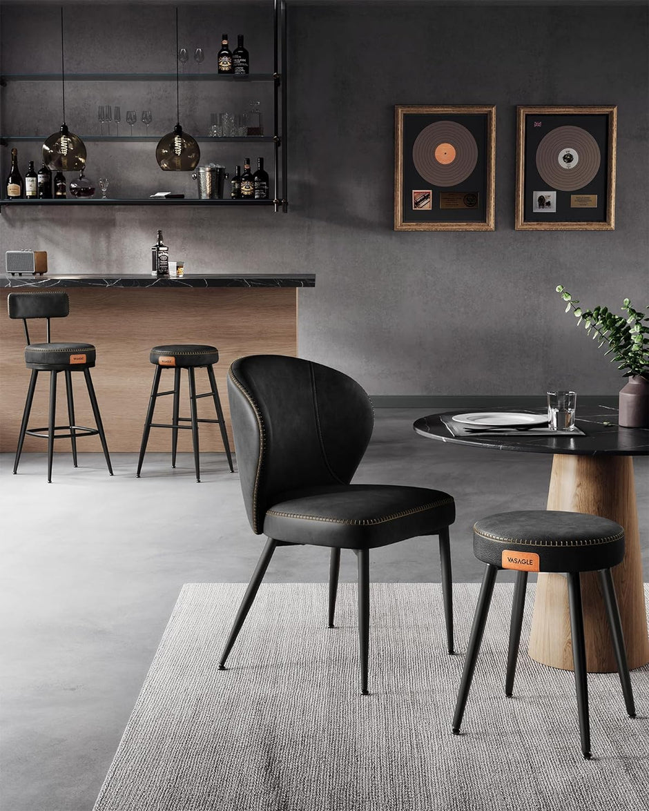 Barkrukken – Draaibaar en comfortabel – Set van 2 – Zwart