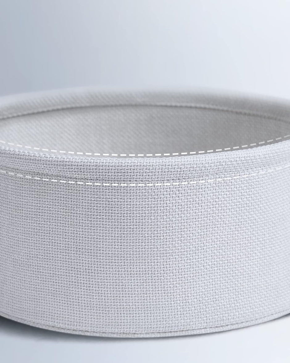 Bijzettafel rond – Met mand – Met verstelbare voetjes – Wit en staal