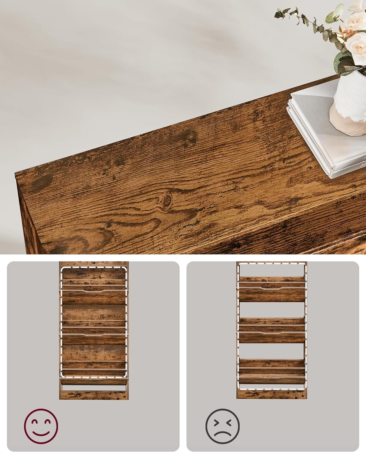 Schoenenkast – Ruimte voor 14-18 paar – Verstelbare schotten – Elegant design