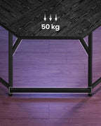 L-Vormig Bureau – Eenvoudig Op Te Zetten – Ebony Black-Ink Black