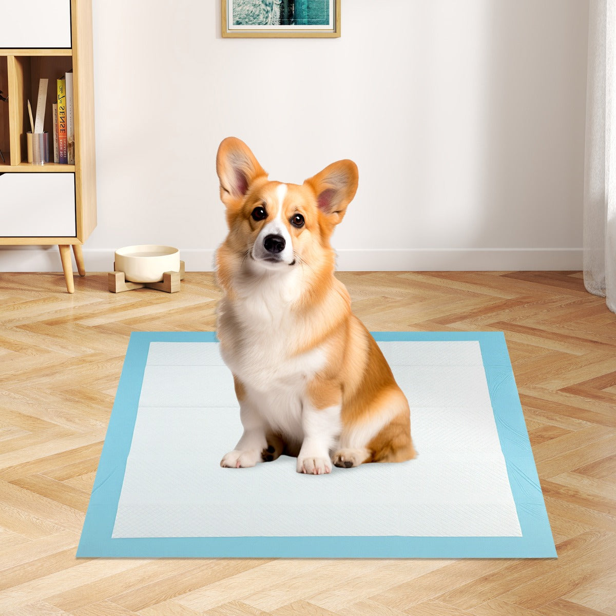 Träningsmaterial – för hundar, utomhussäkert lagers design, valpunderlag Puppy Pads (76 x stycken) – 6 76 cm 150 – Blå