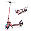 Barns – hopfällbar scooter med belysning, höjdjusterbar bärrem – Rosa