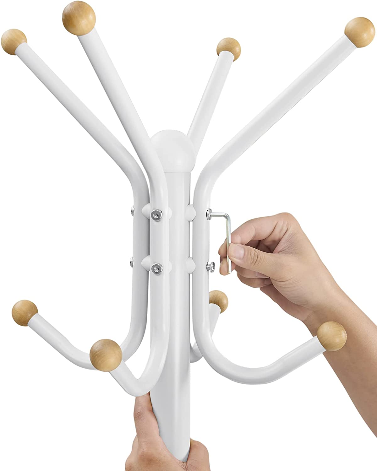 Kapstok – 12 Haken – Staal – Wit