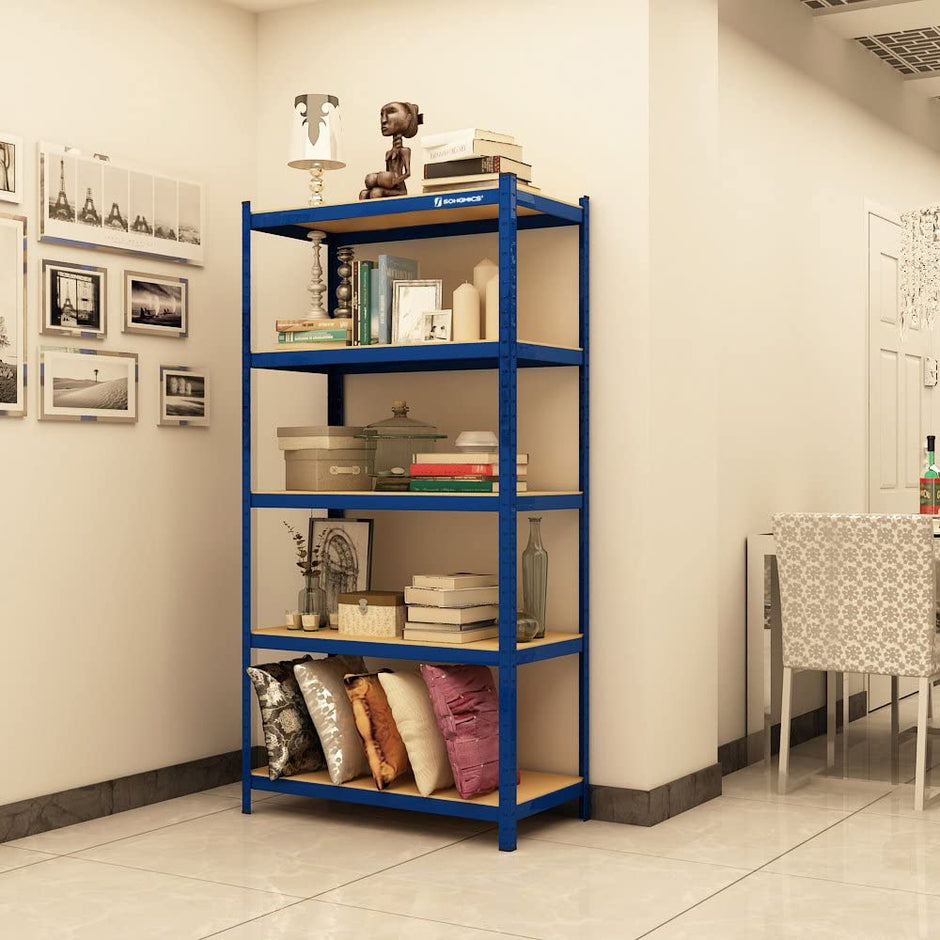 Opbergrekken – Set van 2 – 5 verstelbare planken – Blauw