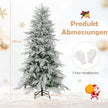 Snöklädd – konstgjord julgran med kulor, varmvita LED lampor och grenspetsar – 65 350 905 210 cm – Silver