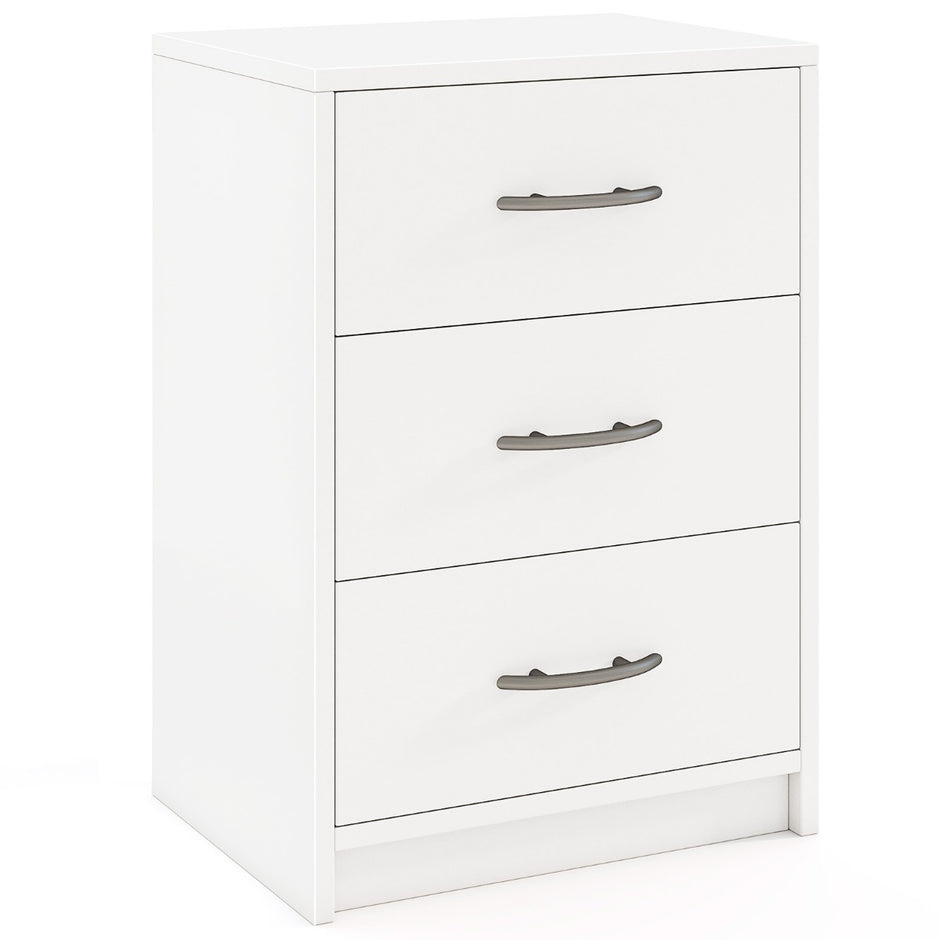 Nattduksbord – med lådor Nattbord för boxspring säng – 3 38,5 x 28 x 54 cm – Vit