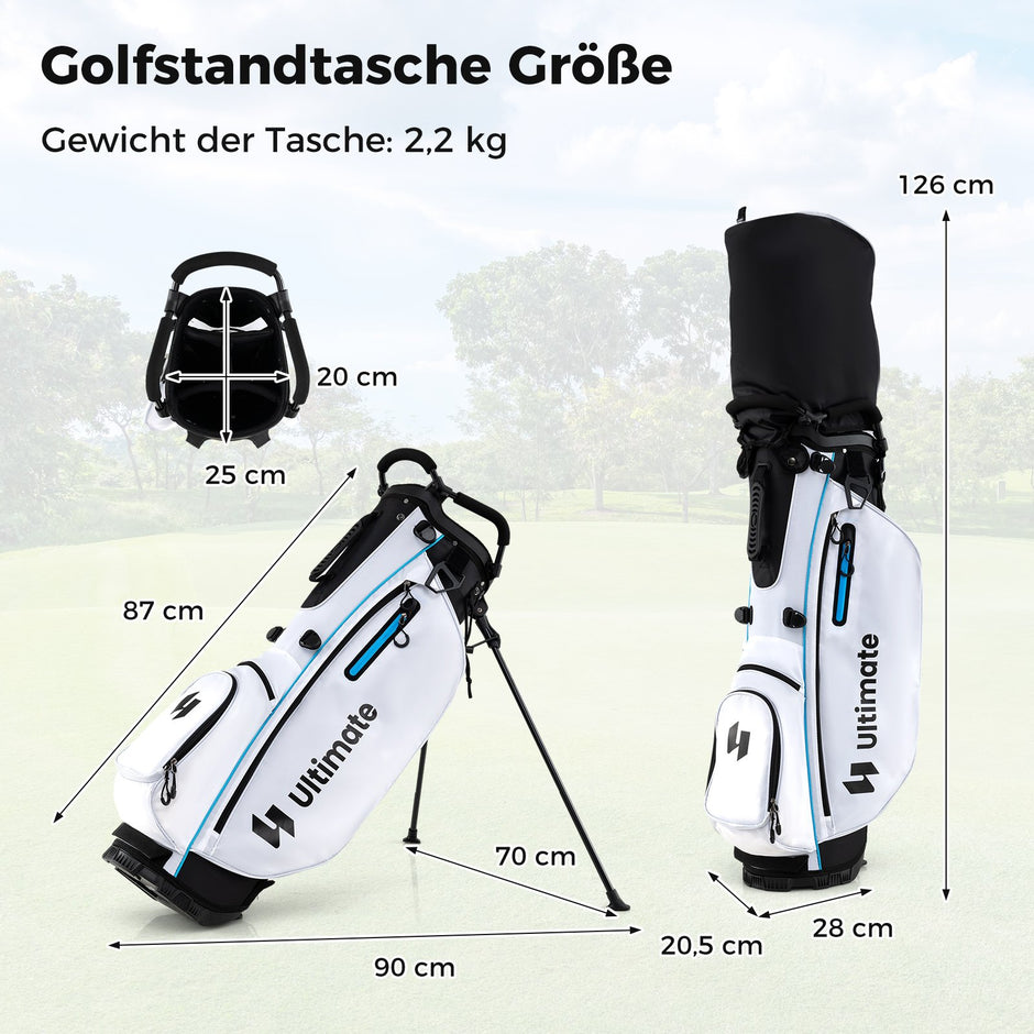 delat – komplett golfklubbsset med golfbag och regnskydd – 15 – Vit