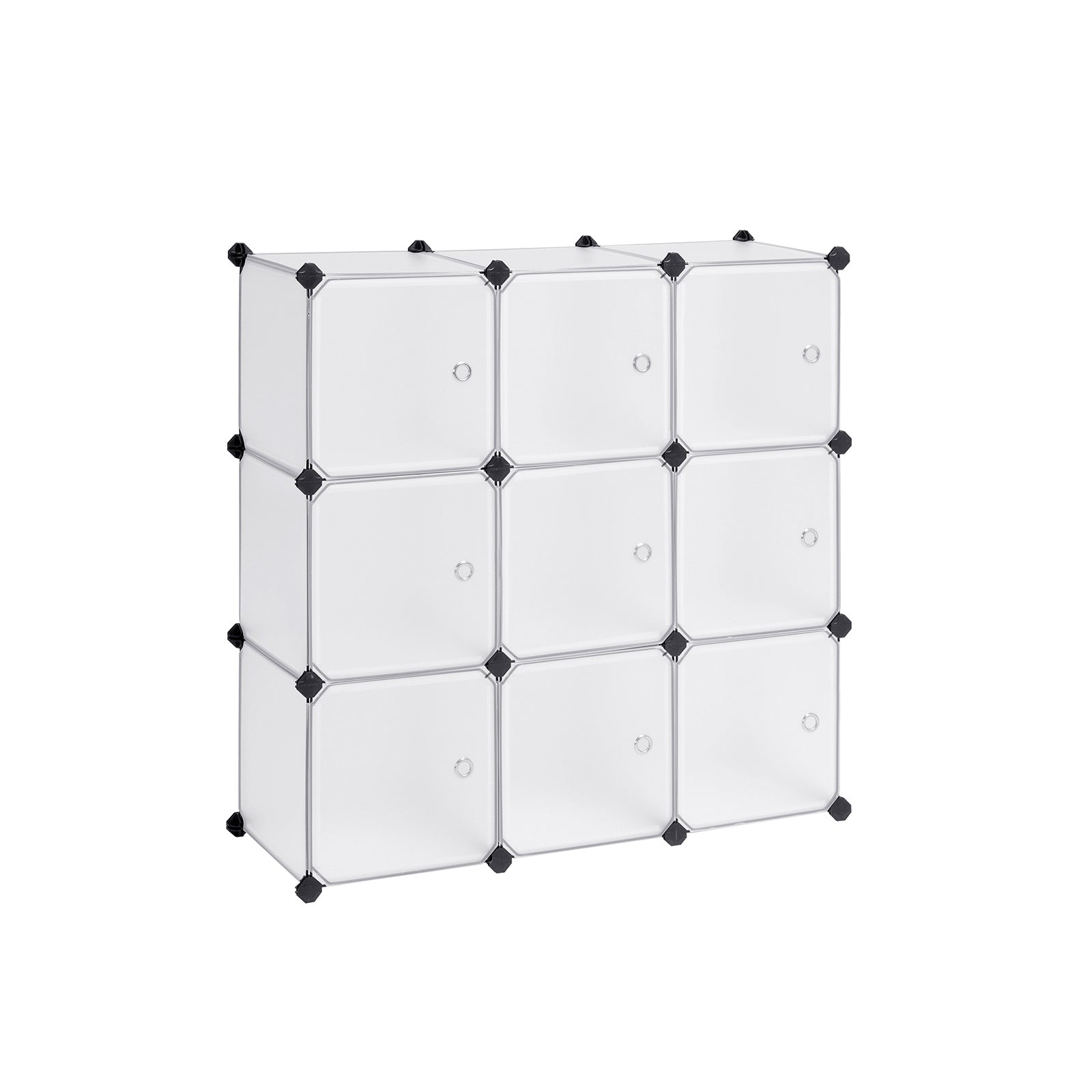 Rekkensysteem - 9 kubussen - Met deuren - Garderobe en schoenenrek - Wit