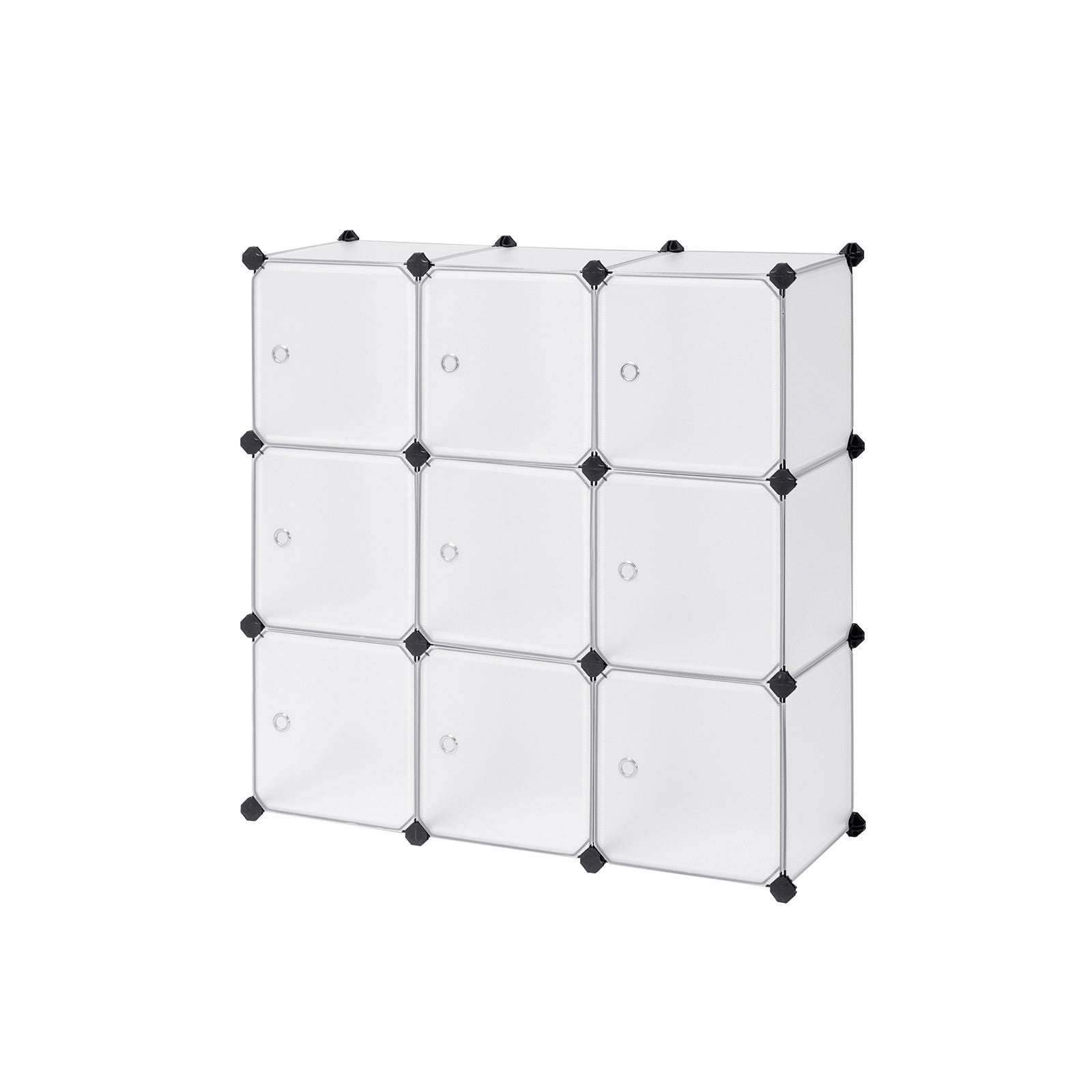 Rekkensysteem - 9 kubussen - Met deuren - Garderobe en schoenenrek - Wit