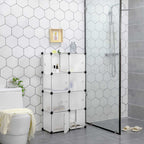 Rekkensysteem - 9 kubussen - Met deuren - Garderobe en schoenenrek - Wit